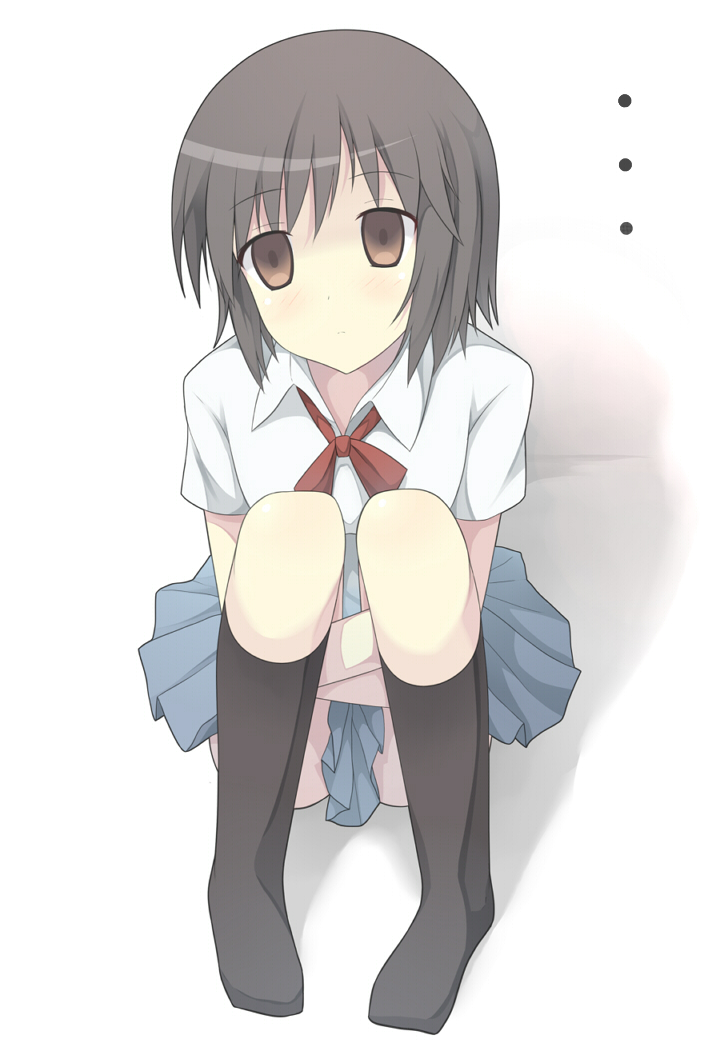 bad_id, empty_eyes, footwear, gingami, morita-san_wa_mukuchi, morita_mayu, nagomi_no_ame, school_uniform, socks