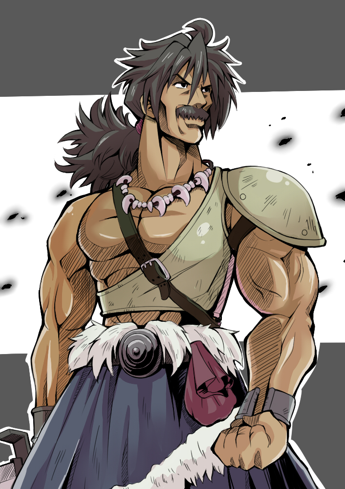 armor, black_hair, dragon_quest, dragon_quest_v, facial_hair, gibuchoko, male, muscle