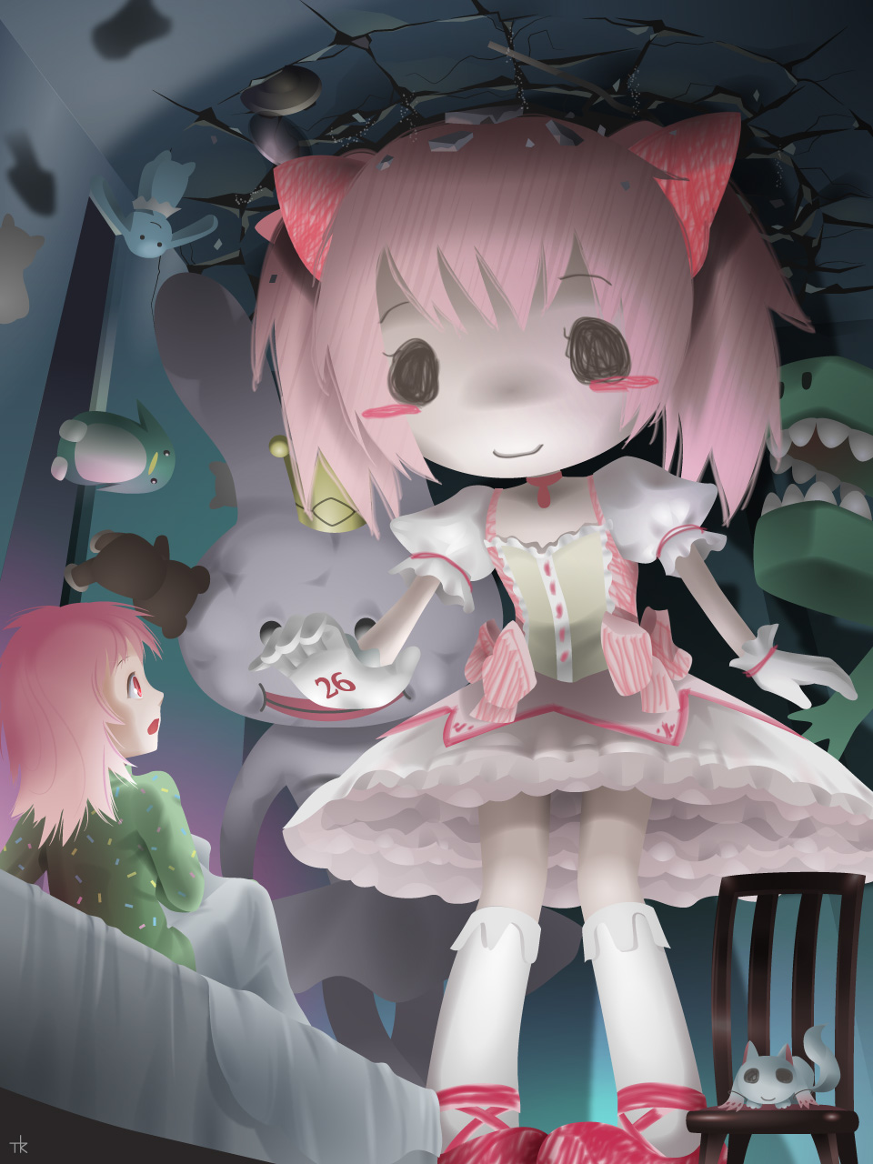akira, animal, arigato_usagi, bed, bedroom, bird, blush_stickers, bow