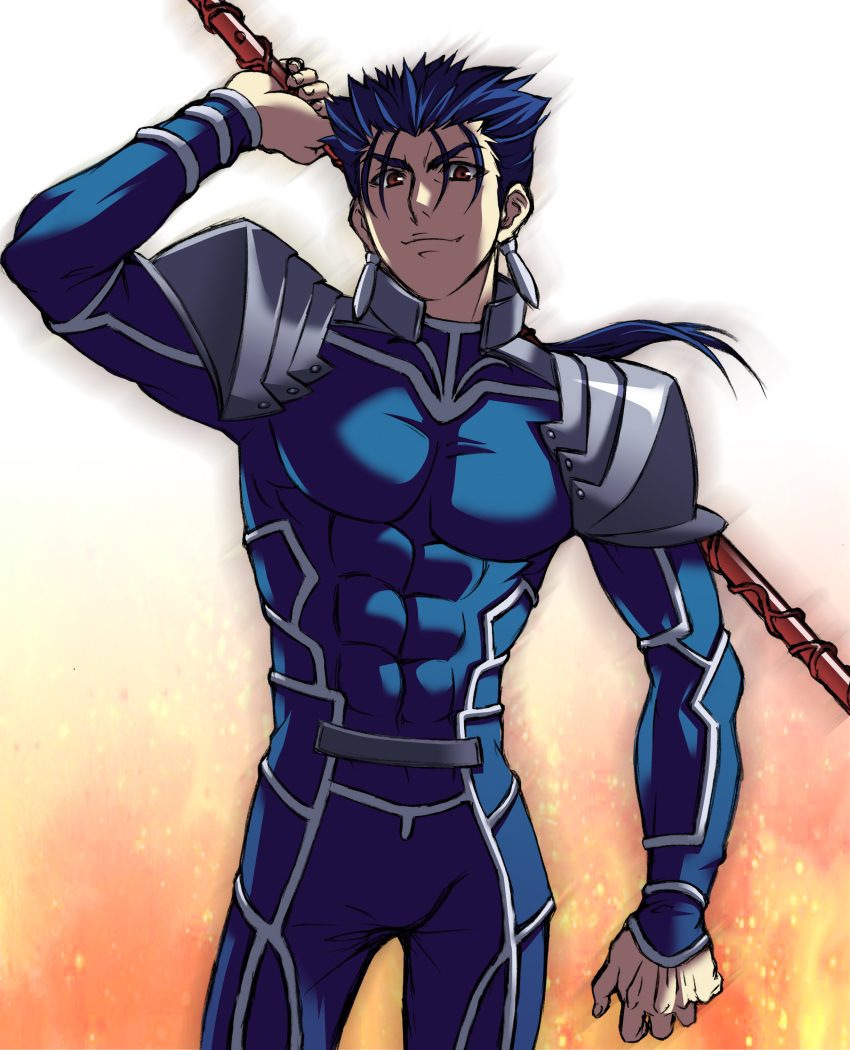 absurdres, blue_hair, fate/stay_night, fate_(series), gae_bolg, highres, lancer, long_hair