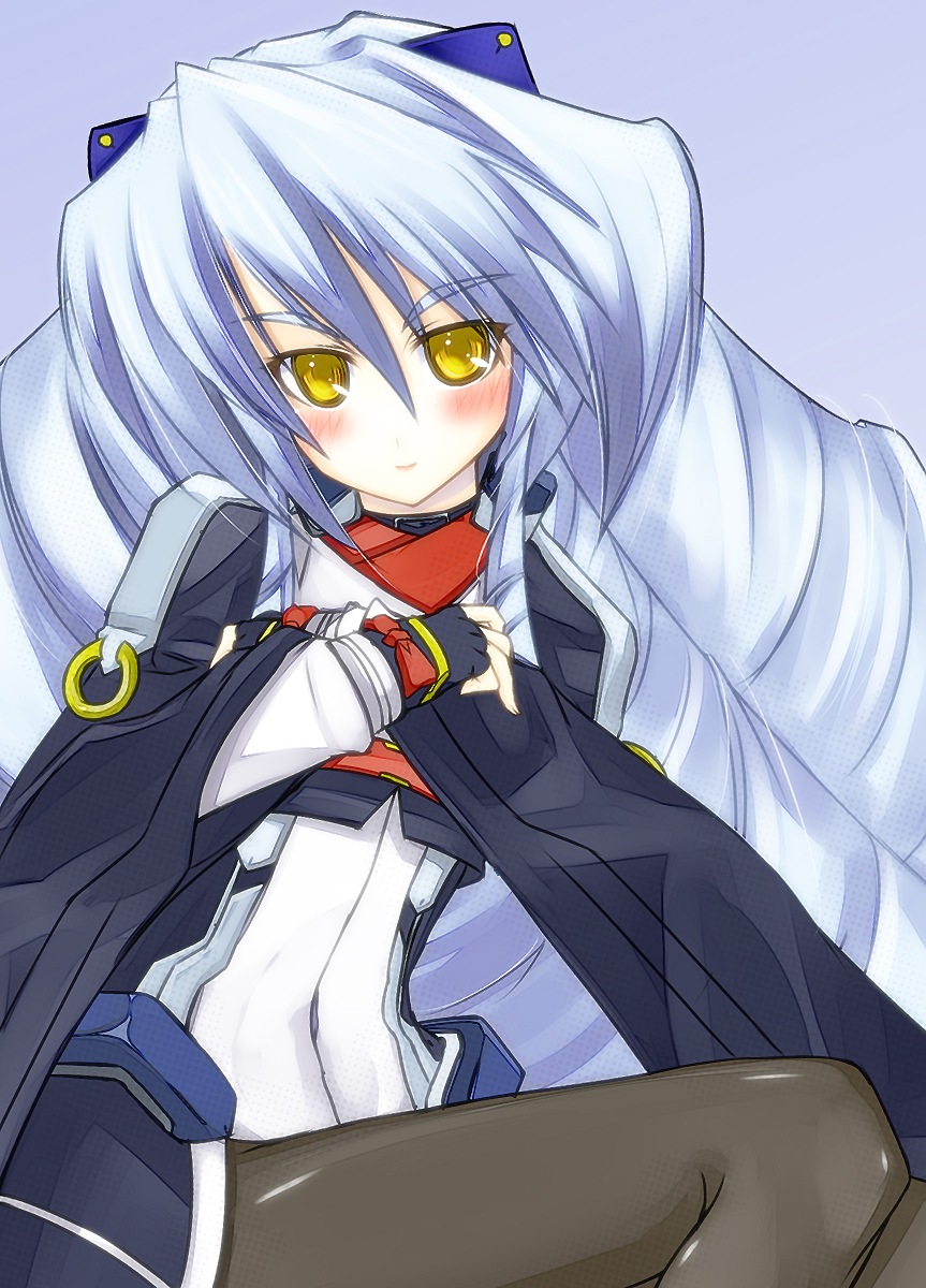 flat_chest, hifumi_(vivian), highres, kyoukai_senjou_no_horizon, long_hair, neito_mitotsudaira, pantyhose, silver_hair