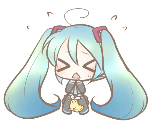 ahoge, aqua_hair, bird, chibi, hatsune_miku, kagamine_rin, long_hair, sitting