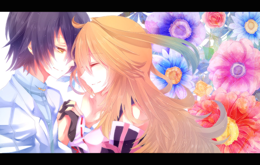 1girl, ahoge, ajuvyrvosjfj, black_hair, blonde_hair, blue_hair, closed_eyes, couple
