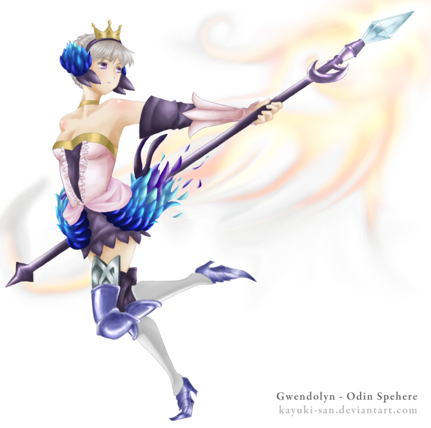 armor, aura, bare_shoulders, bone, boots, breasts, choker, collar