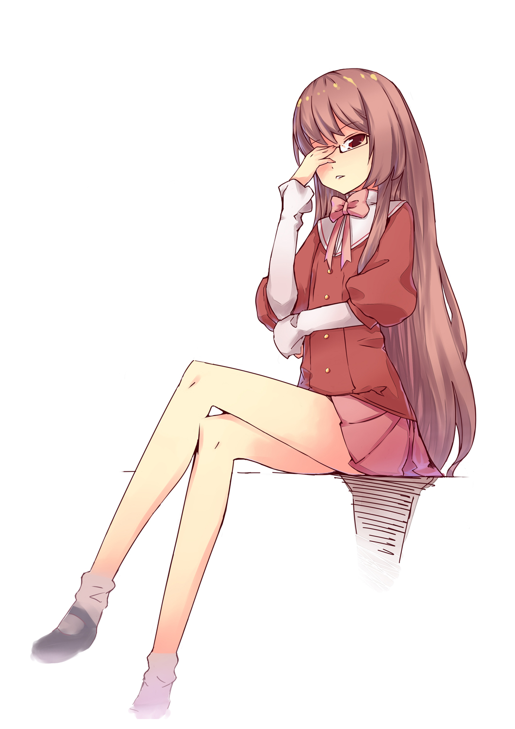 brown_eyes, brown_hair, crossdressinging, glasses, highres, kami_nomi_zo_shiru_sekai, katsuragi_keima, legs