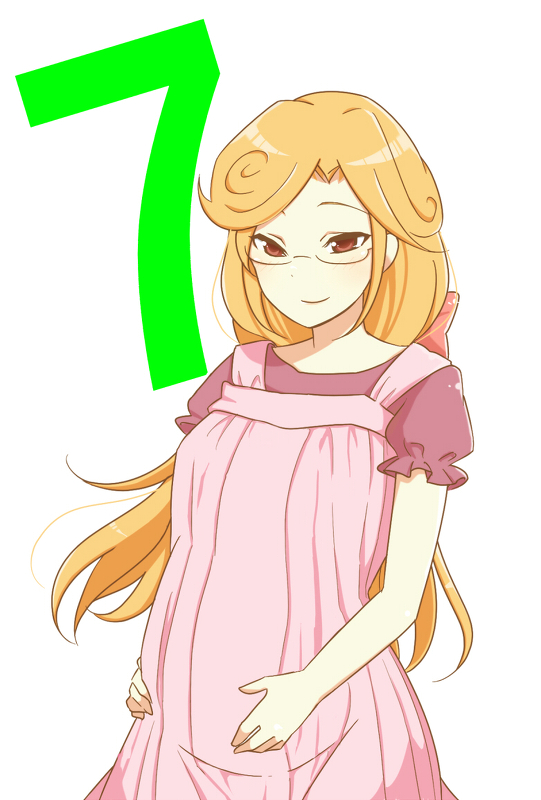 brown_eyes, dress, glasses, kami_nomi_zo_shiru_sekai, katsuragi_mari, light_smile, long_hair, orange_hair