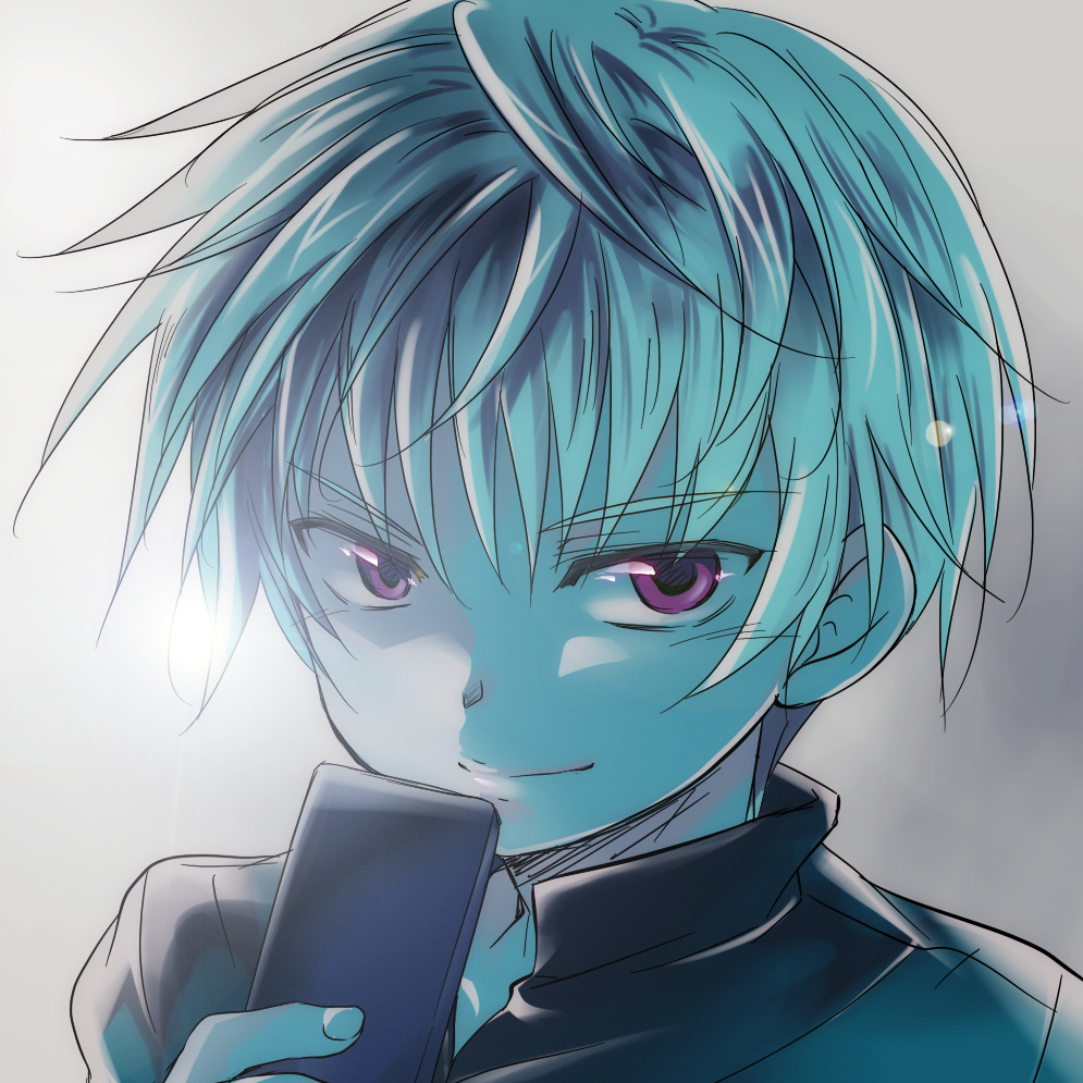 akise_aru, cellphone, male, mirai_nikki, mochiko, mochiko_(x-game), phone, red_eyes