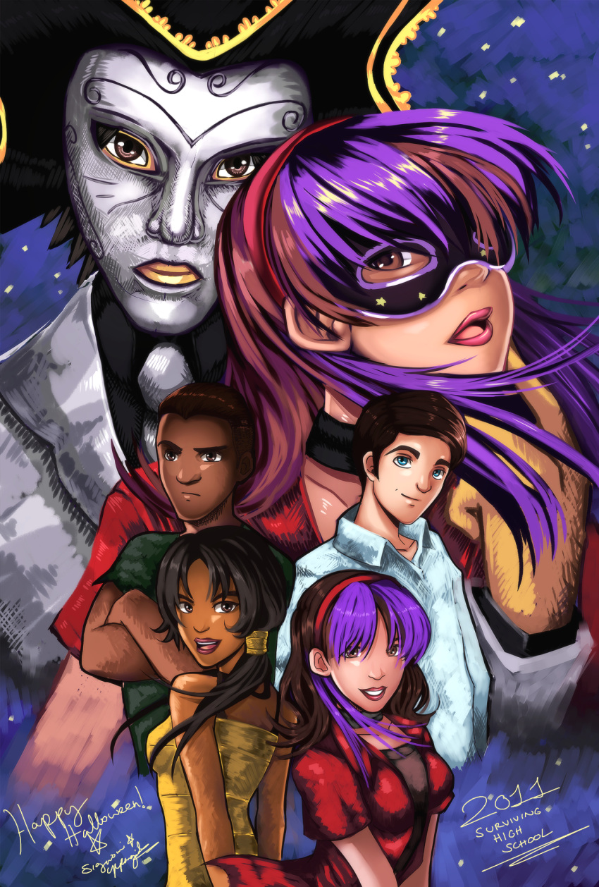 2boys, ben_(shs), blue_eyes, brown_eyes, colt_warren, couple, denni_fallon, everyone