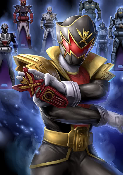 bio_hunter_silva, cellphone, choudenshi_bioman, crossover, gloves, hyakujuu_sentai_gaoranger, kaizoku_sentai_gokaiger, md5_mismatch, murase_rintarou, phone, pose, ranger_key, rouki, sentai, solo, super_sentai