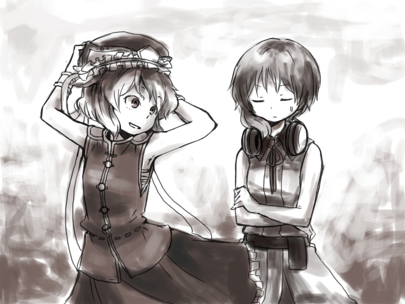 armpits, arms_up, bandage, bandages, bare_shoulders, blush, closed_eyes, cosplay