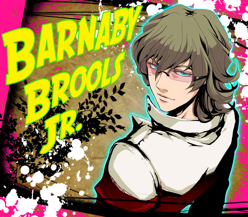 barnaby_brooks_jr, blonde_hair, blue_eyes, error, glasses, glowing, glowing_eyes, high_contrast