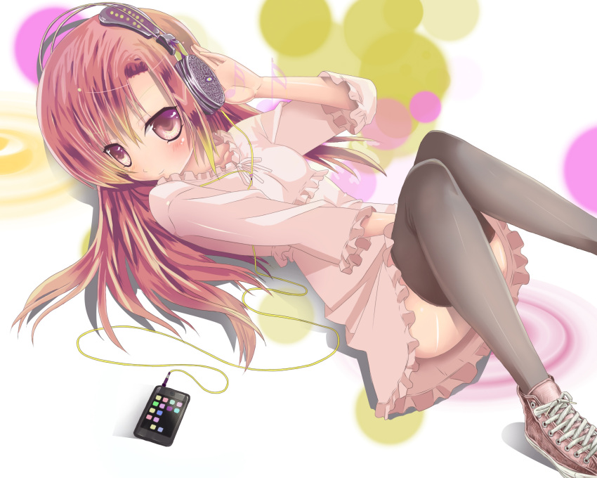 dress, hayate_no_gotoku!, headphones, hougaku_kun, katsura_hinagiku, pink_hair, thigh-highs, thighhighs