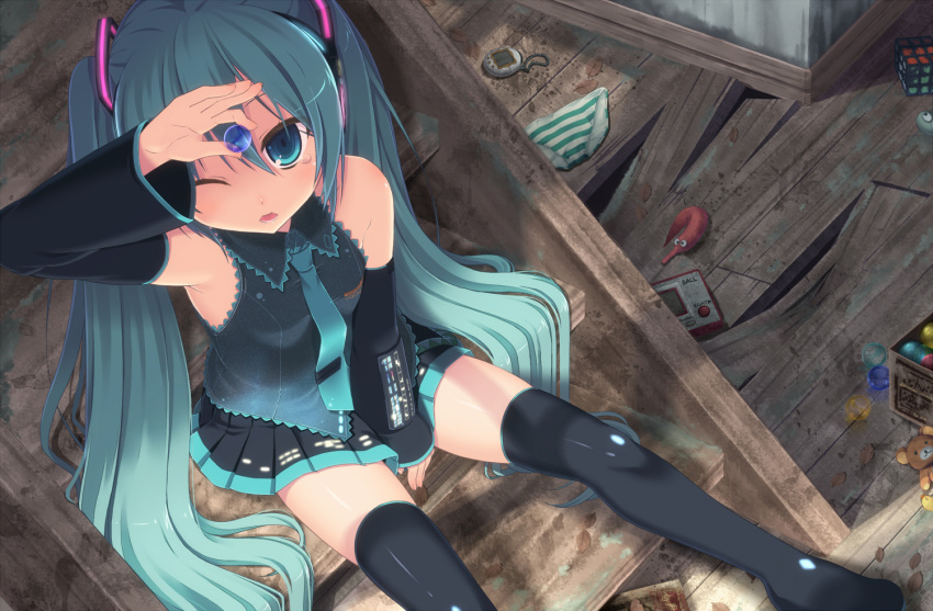 1girl, amamiya_minato, aqua_eyes, aqua_hair, bandai, bikini_bottom, black_legwear, boots