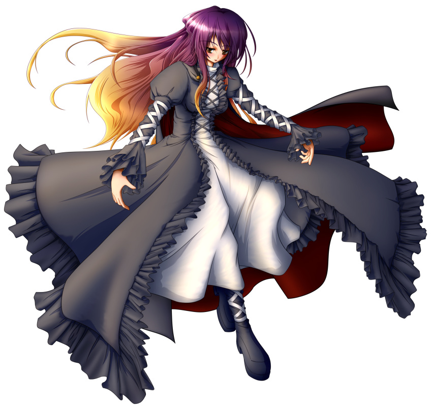 bad_id, cape, dress, gradient_hair, highres, hijiri_byakuren, inaba-usagi, long_hair