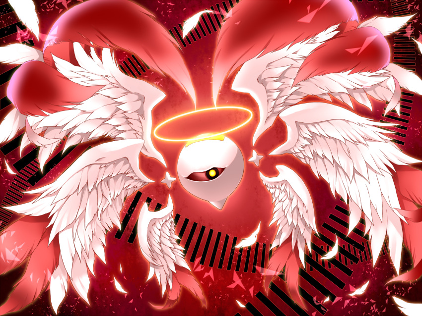 angel, banana_gyuunyuu, epic, feathers, halo, highres, kirby, kirby_(series)