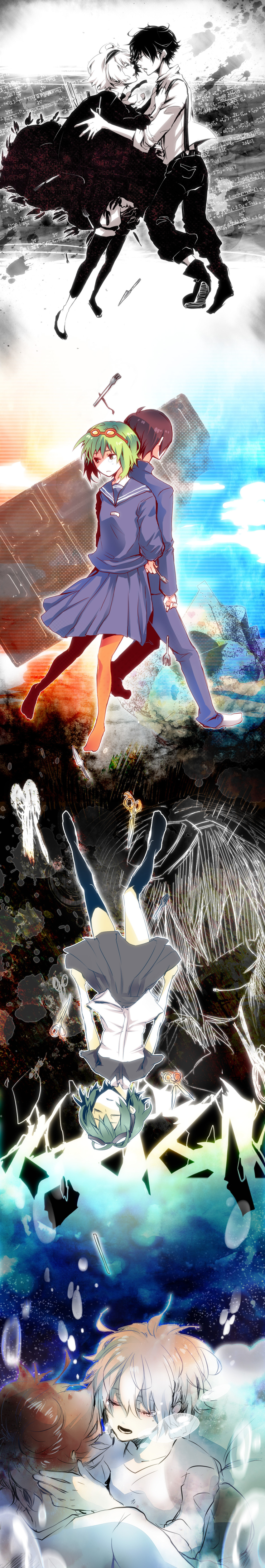 aimai_elegy_(deco27), asphyxiation, closed_eyes, couple, drowning, eyes_closed, face-to-face, face_to_face