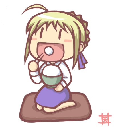 1girl, ahoge, amayuki_esuka, aoki_ume_(style), artoria_pendragon_(all), blonde_hair, blush_stickers, chibi