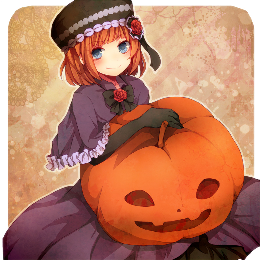 blue_eyes, bow, dress, elbow_gloves, eva_beatrice, flower, gloves, hat