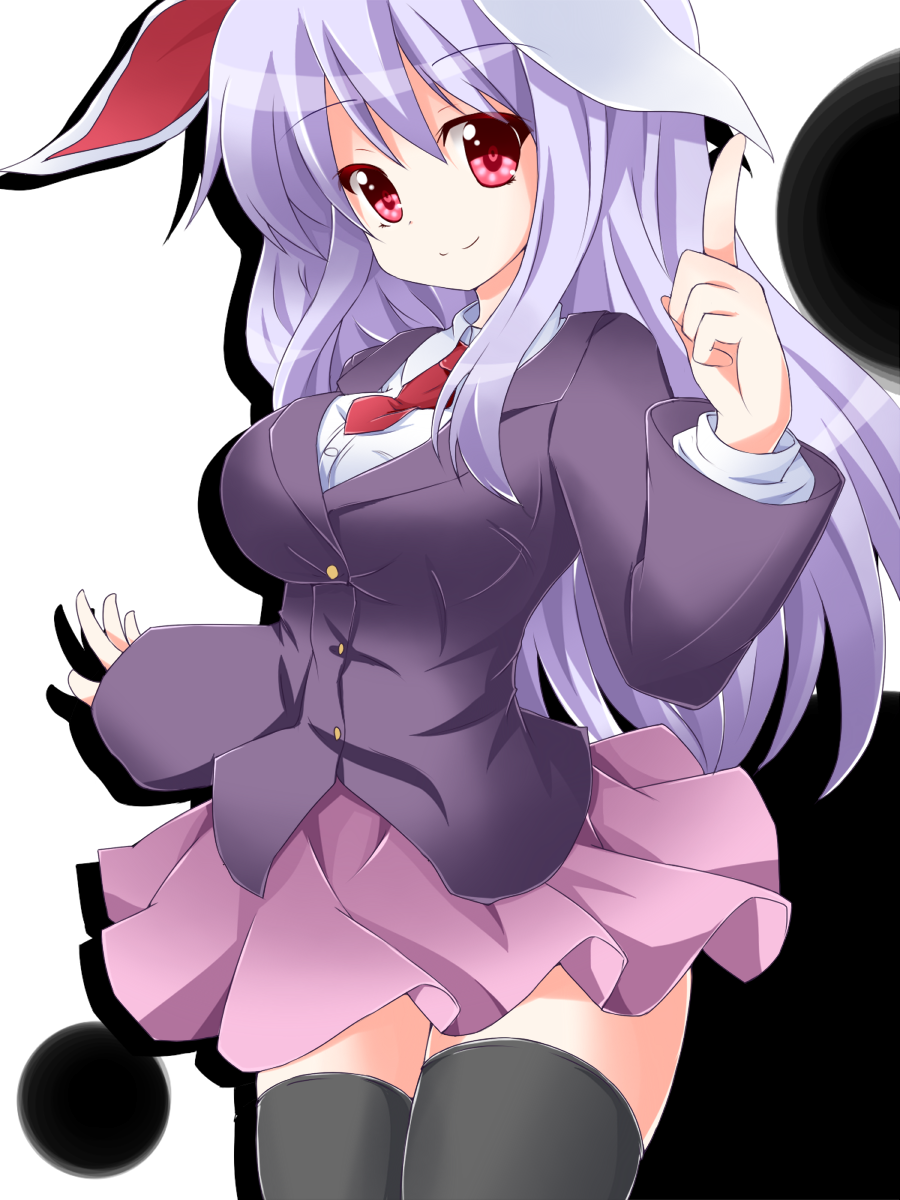 animal_ears, bad_id, black_legwear, bunny_ears, highres, kuromari_(runia), long_hair, necktie