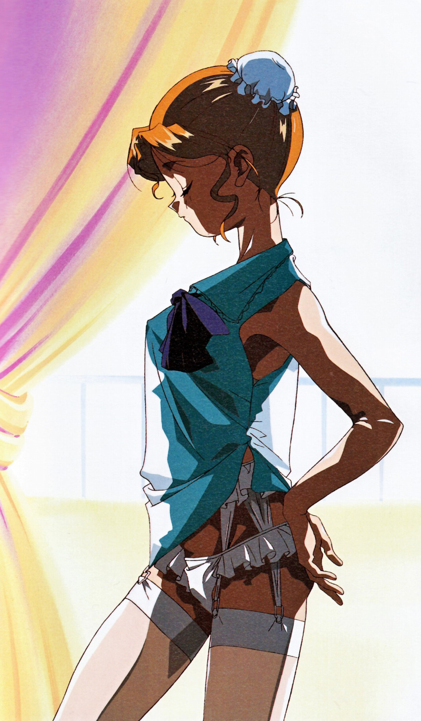 brown_hair, bun_cover, closed_eyes, double_bun, double_buns, erect_nipples, eyes_closed, frills