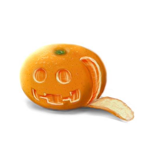 carving, food, fruit, halloween, jack-o'-lantern, lowres, mandarin, mandarin_orange