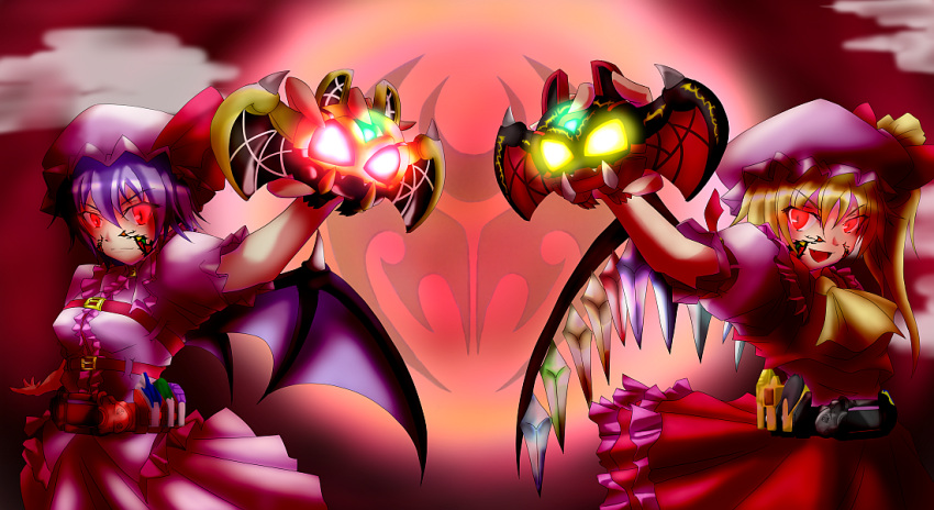 flandre_scarlet, kamen_rider, kamen_rider_dark_kiva, kamen_rider_kiva, kamen_rider_kiva_(series), kivat-bat_ii, kivat-bat_iii, parody
