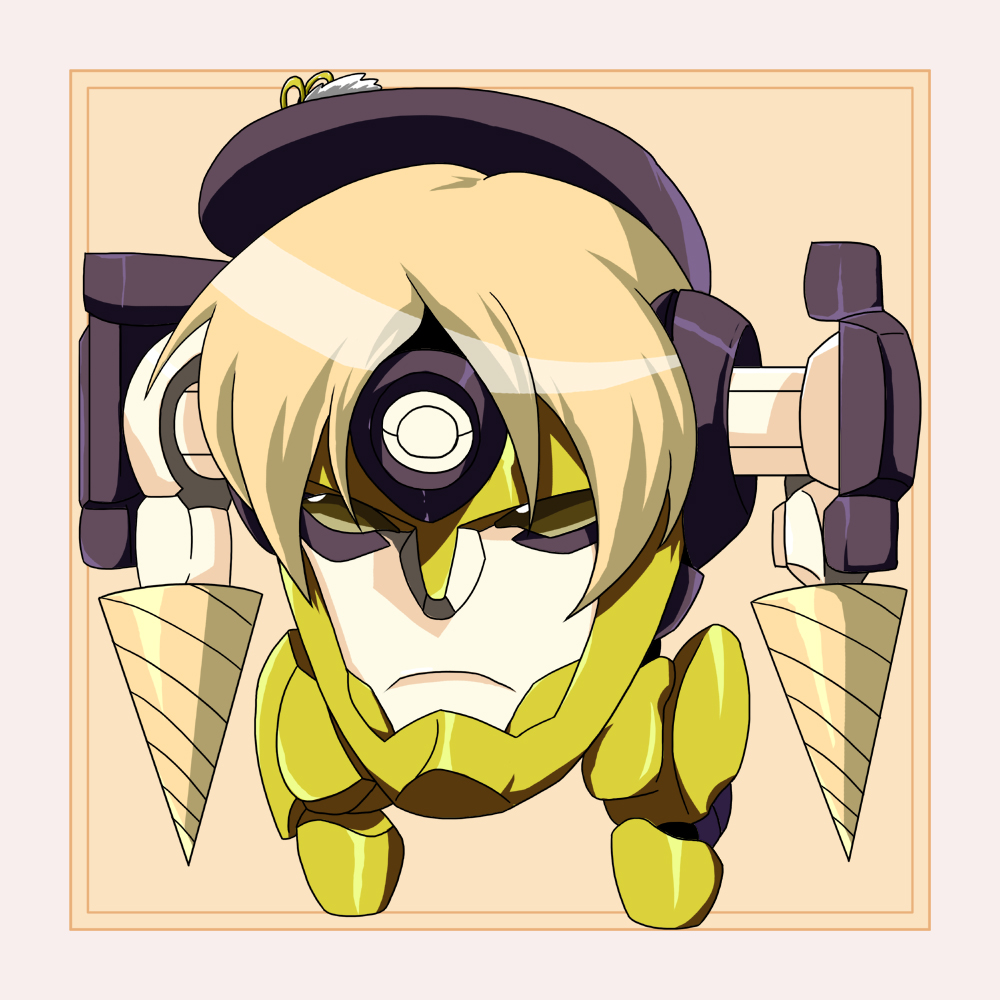drill, fusion, hat, himeneko, lagann, mahou_shoujo_madoka_magica, mecha, no_humans, parody, tengen_toppa_gurren_lagann, tomoe_mami