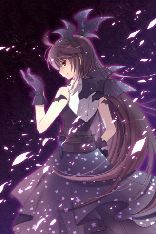 bat_wings, belt, bustier, dress, fusion, gloves, glowing, gothic_lolita
