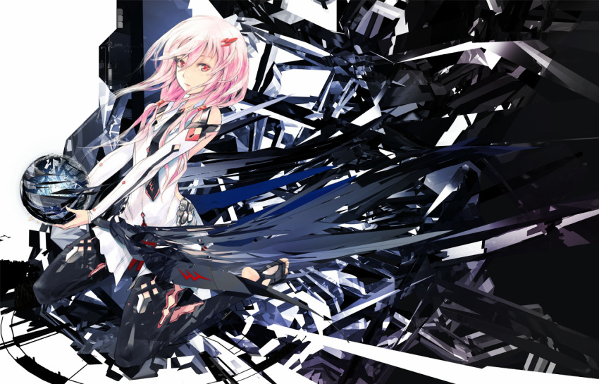 chelly_(supercell), hair_ornament, hairclip, long_hair, necktie, pink_eyes, pink_hair, redjuice