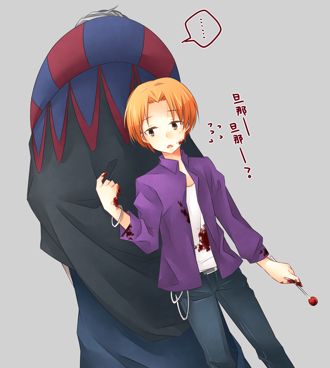 2boys, bad_id, blood, candy, caster_(fate/zero), fate/stay_night, fate/zero, fate_(series)
