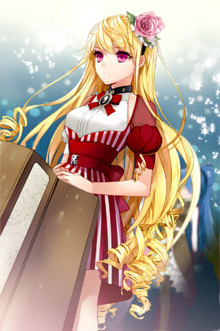 bow, choker, cinia_pacifica, dress, drill_hair, flower, hair_ornament, hairband