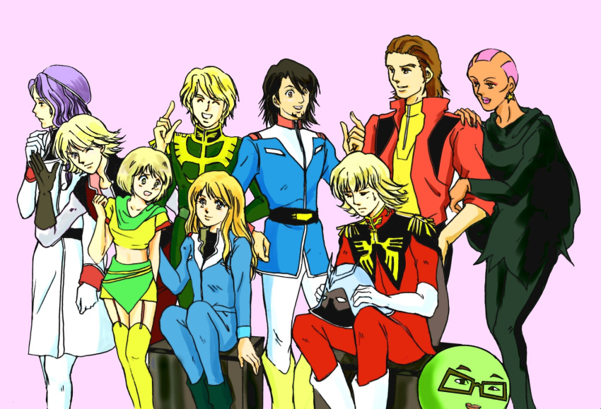 amuro_ray, amuro_ray_(cosplay), antonio_lopez, barnaby_brooks_jr, char_aznable, char_aznable_(cosplay), character_request, dark_skin
