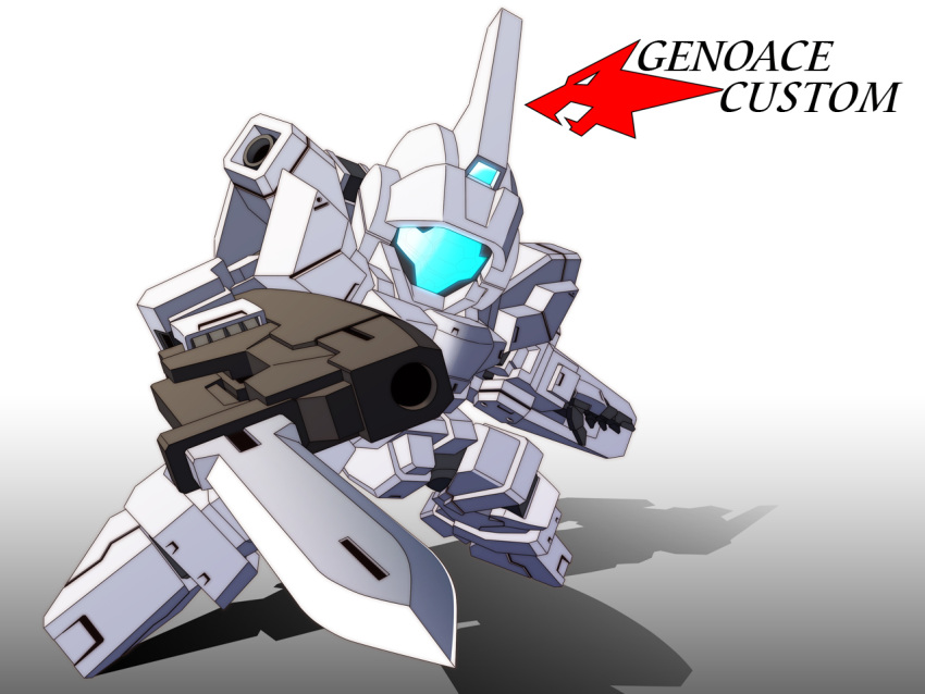 beam_rifle, chibi, genoace_custom, gun, gundam, gundam_age, mecha, no_humans, shadow, shield, solo, text, weapon, yugo_ama_toki