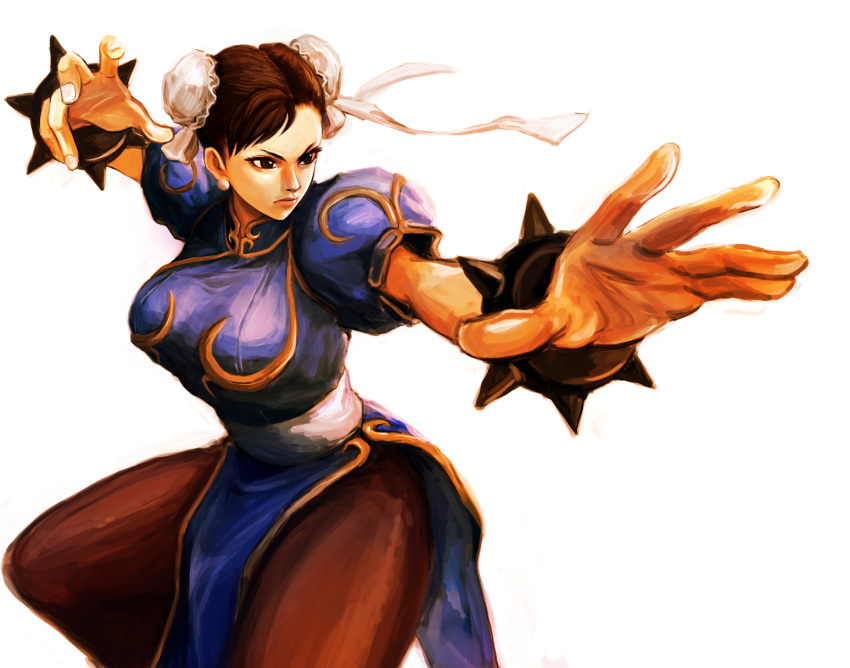 brown_eyes, brown_hair, bun_cover, capcom, china_dress, chinese_clothes, chun-li, double_bun