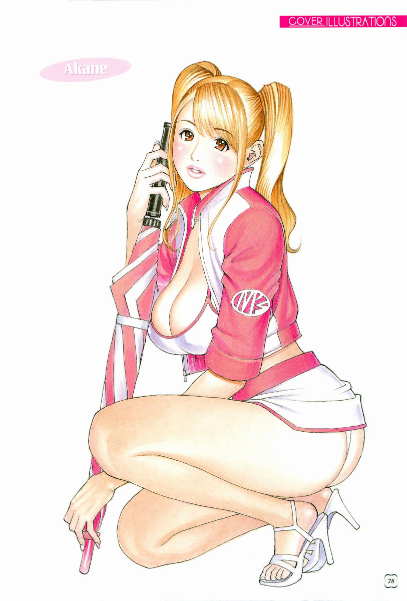 ass, blonde_hair, blush, breasts, brown_eyes, cleavage, feet, fingernails