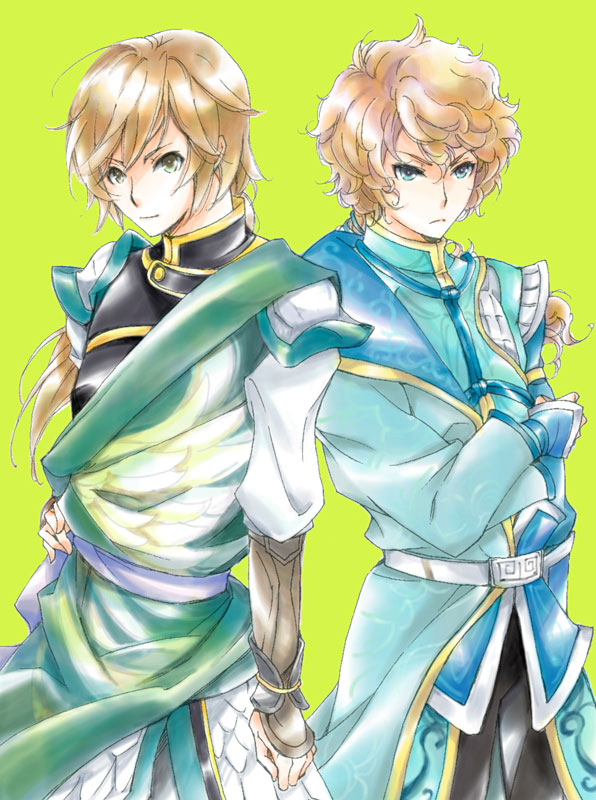 candyheroes, chinese_clothes, curly_hair, jiang_wei, multiple_boys, nishikanda_maneko, ponytail, shin_sangoku_musou