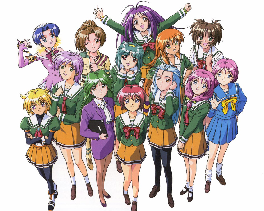 akai_homura, asou_kasumi, dress, everyone, front_ponytail, hinomoto_hikari, ichimonji_akane, ijuuin_mei