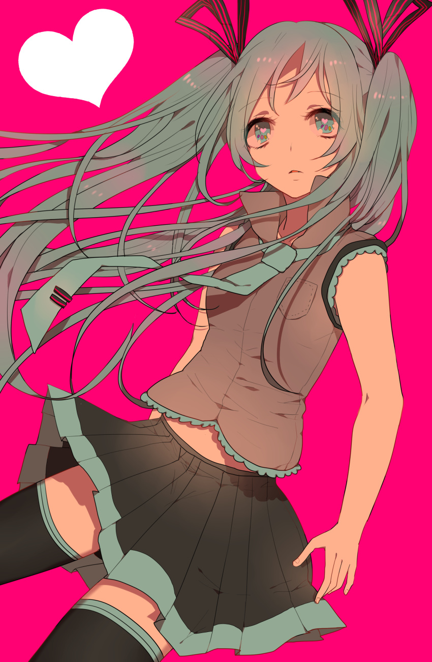 absurdres, freely_tomorrow_(vocaloid), green_eyes, green_hair, hatsune_miku, heart, heart-shaped_pupils, highres