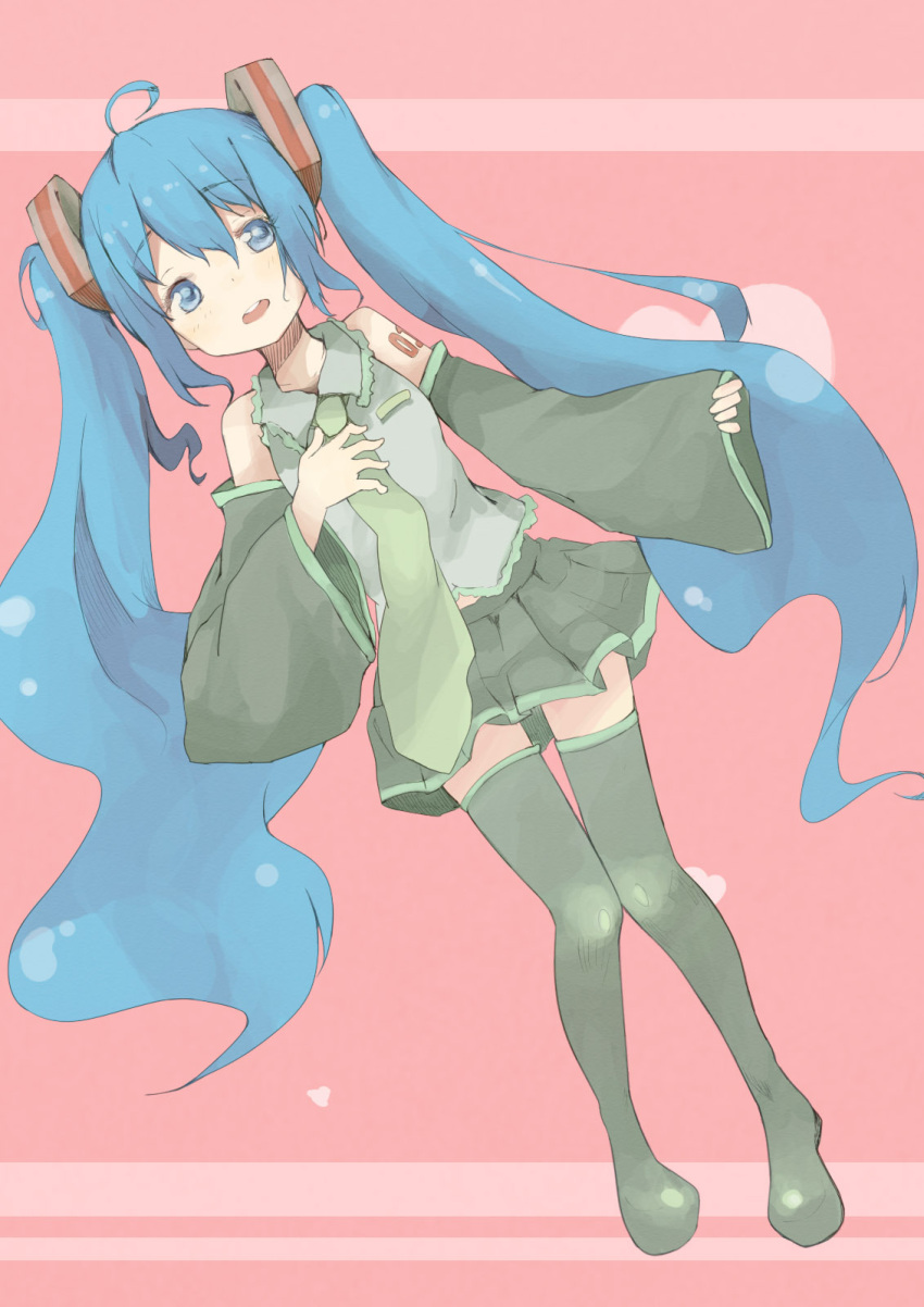 ahoge, alternate_hair_color, awl, black_legwear, blue_eyes, blue_hair, boots, detached_sleeves