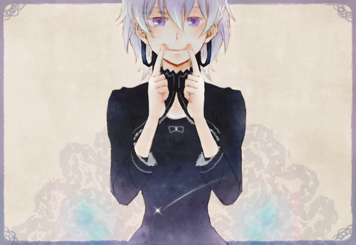 akatori_(piko), bow, darker_than_black, dress, fingersmile, hair_ribbon, jacket, long_hair