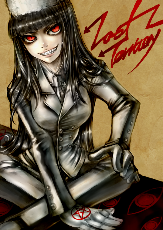 alucard_(hellsing), black_hair, breasts, fur_hat, genderswap, girlycard, gloves, hat