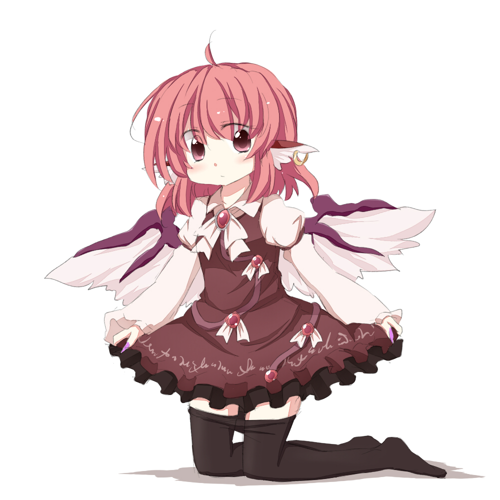 akagaminanoka, animal_ears, blush, brown_dress, dress, dress_lift, ear_piercing, earrings