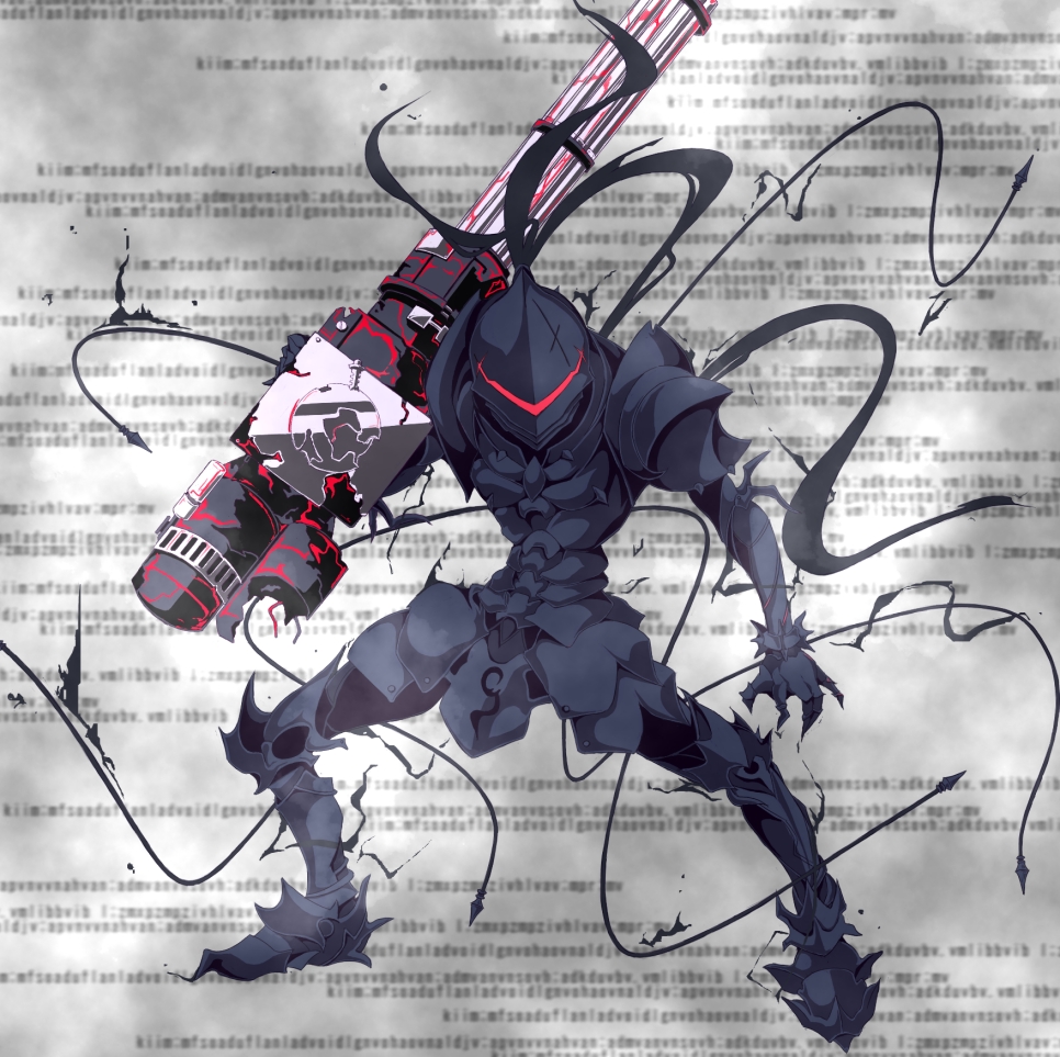 armor, berserker_(fate/zero), fate/stay_night, fate/zero, fate_(series), full_armor, gun, helmet, male, minigun, sanshirou, solo, weapon