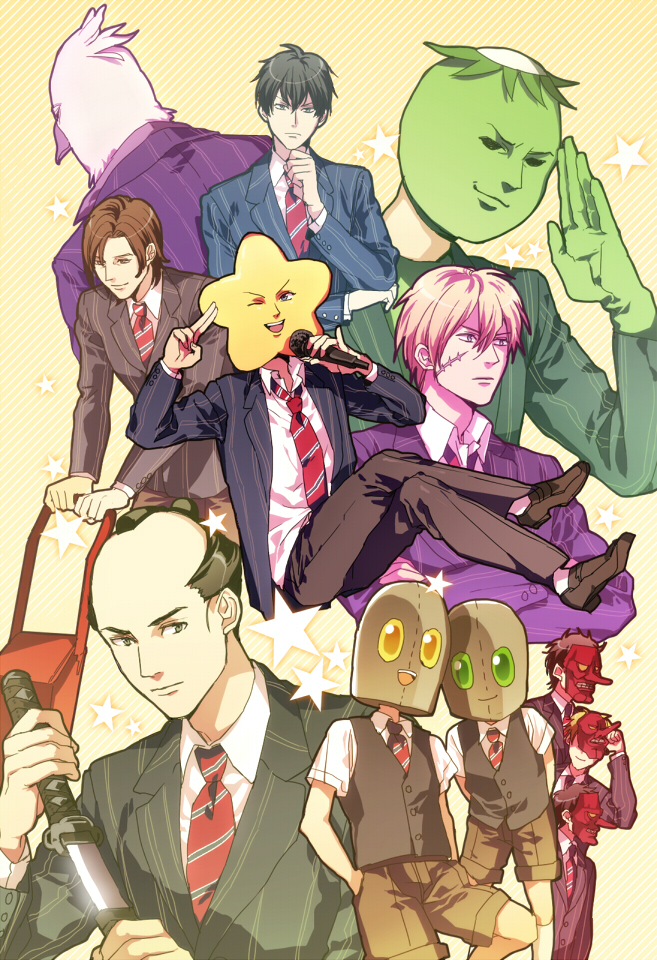 billy_(arakawa), black_hair, blazer, hoshi_(arakawa), ichinomiya_kou, iron_brothers_(arakawa), kappa, kappa_(arakawa)