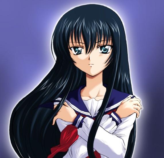 azuma_hazuki, bad_id, blue_eyes, blue_hair, bust, collarbone, crossed_arms, face