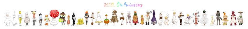 absurdres, amanita_fuliginea, amanita_muscaria, amanita_neoovoidea, amanita_pantherina, amanita_phalloides, amanita_verna, amanita_virosa, amanita_volvata, antlers, arms_behind_back, ass, back, backpack, bag, bare_back, belt, bent_over, bikini, black_hair, black_legwear, blonde_hair, boletus_violaceofuscus, boots, brown_hair, cane, character_request, child, clitocybe_acromelalga, clone, closed_umbrella, coat, coattails, coprinus_atramentarius, crop_top, crutch, detached_sleeves, dress, entoloma_rhodopoliun, everyone, flammulina_velutipes, formal, from_behind, fur_trim, galerina_fasciculata, gloves, glowing, green_hair, grifola_frondosa, gyromitra_esculenta, hair_ornament, hairband, hairpin, hat, headphones, high_heels, highres, hoe, hydnum_repandum, hypholoma_fasciculare, hypsizygus_marmoreus, jacket, japanese_clothes, kimono, lactarius_hatsudake, lantern, lentinula_edodes, long_hair, long_image, lyophyllum_decastes, midriff, mini_top_hat, multicolored_hair, multiple_girls, mushroom, mycena_lux-coeli, omphalotus_guepiniformis, orange_hair, original, oso_(toolate), overalls, pant_suit, pants, parasol, personification, phallus_indusiata, pholiota_nameko, podostroma_cornu-damae, ponytail, psilocybe_argentipes, psilocybe_cubensis, purple_hair, purse, randoseru, rhizopogon_rubescens, russula_subnigricans, scarf, shoes, short_hair, short_shorts, shorts, simple_background, slime, smoke, suillus_bovinus, suit, swimsuit, tail, teeth, thigh-highs, thigh_boots, thighhighs, top_hat, tricholoma_matsutake, tricholoma_ustale, two-tone_skin, umbrella, very_long_hair, white_bikini, white_hair, wide_image, wings, worktool