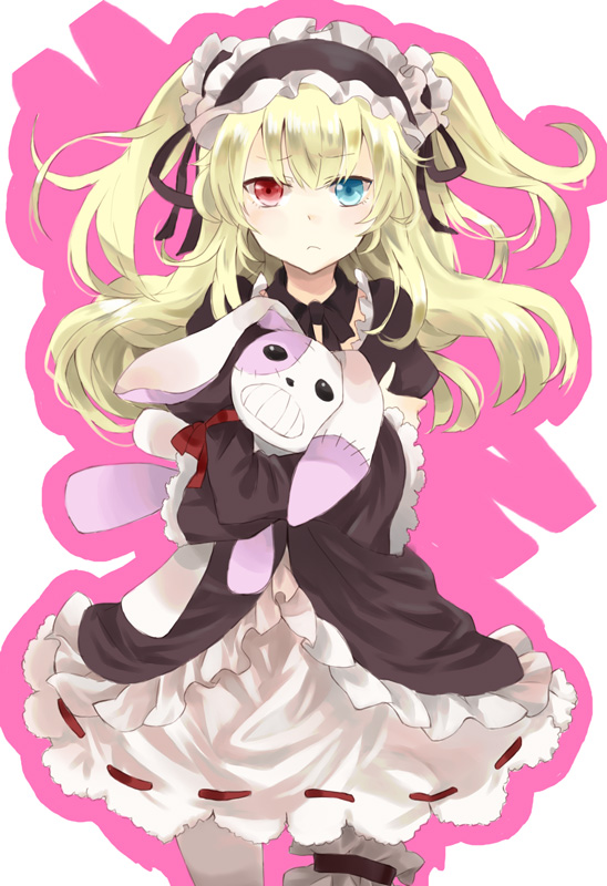 blonde_hair, boku_wa_tomodachi_ga_sukunai, dress, gothic_lolita, hasegawa_kobato, heterochromia, lolita_fashion, lolita_hairband