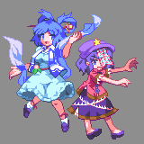 blue_dress, blue_eyes, blue_hair, breasts, dress, hair_rings, hair_stick, hat