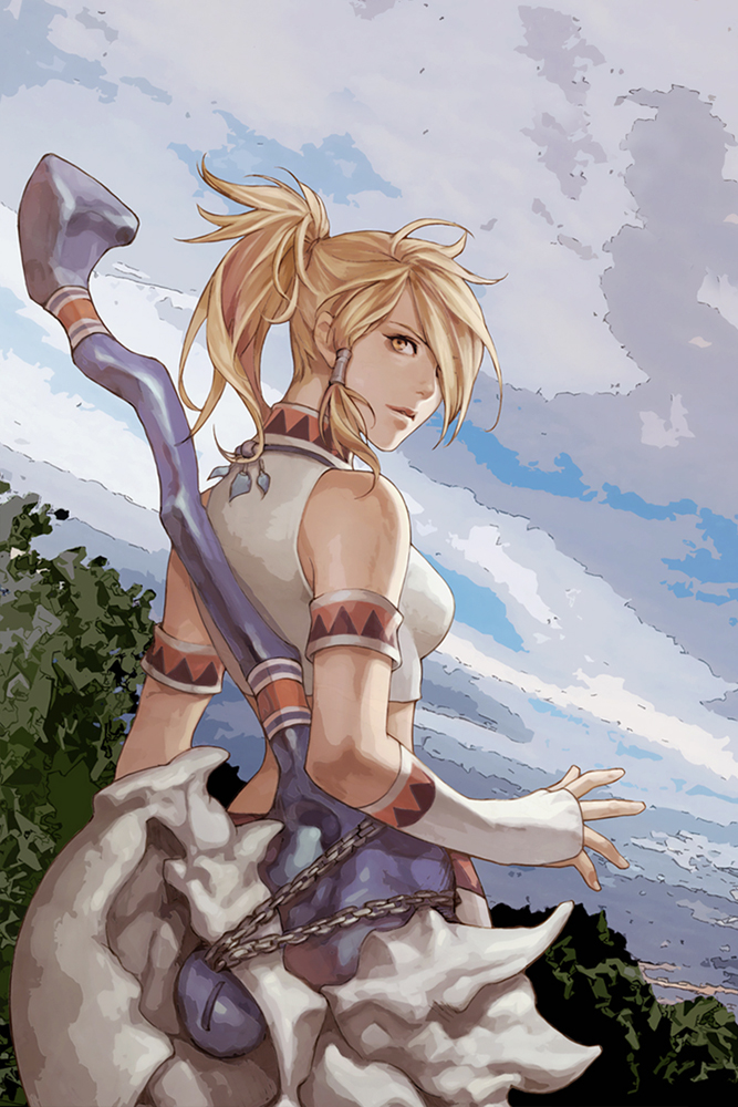 armband, blonde_hair, capcom, chain, chains, character_request, detached_sleeves, eriya-j