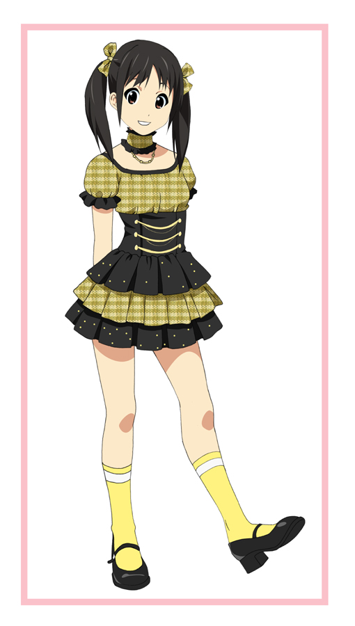 black_hair, choker, dress, fukuoka_katsumi, maeshima_ami, shoes, super_girls, twintails